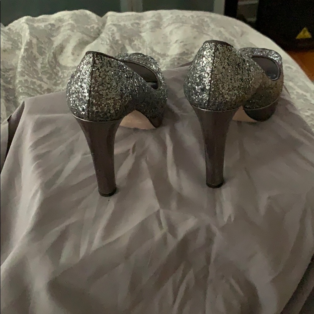 A Sparkly Pair Of Miu Miu Peep Toe Platform Pumps - image 5